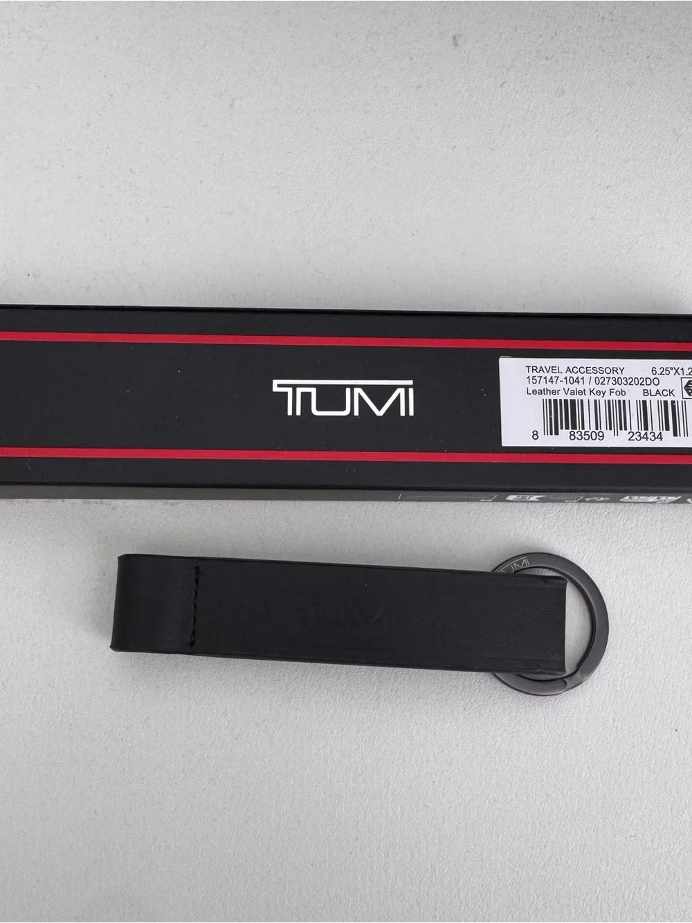 Tumi Black Leather Valet Key Fob